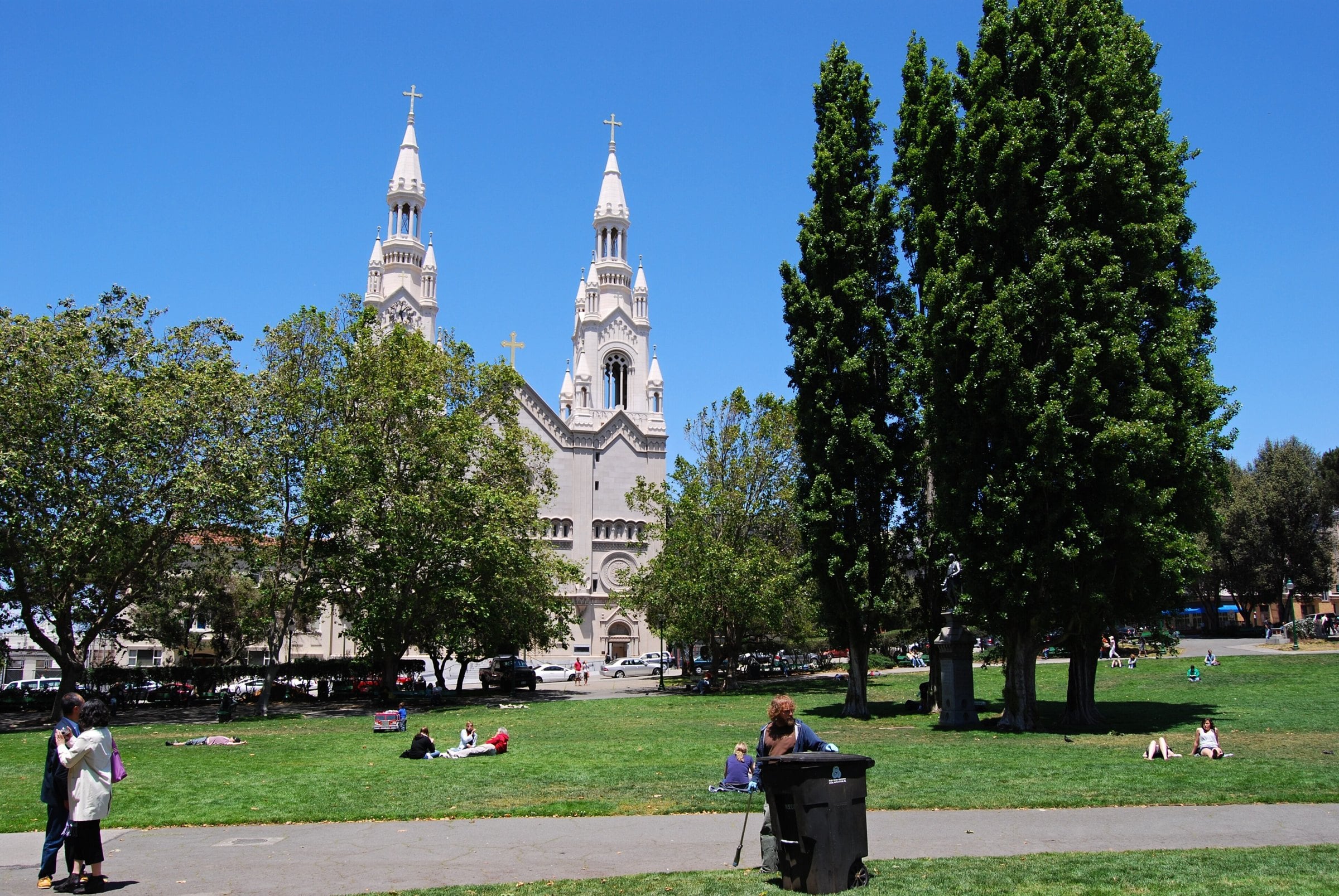 Washington Square park with Saints Peter and Paul Church, North Beach